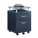 Mobili Rolling File Cabinet with Glass Top