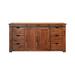 Umey 60 Inch TV Media Entertainment Console, 6 Drawers, Brown Mango Wood