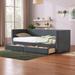 Upholstered Daybed with 2 Storage Drawers, Twin Size Corduroy Daybed Sofa Bed Frame with Armrests and Wood Slat Support