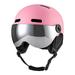 Ski Helmet Snow Helmet Lightweight with Ajustable Vents Removable Goggles Liner Ear Pads Protective Gear for Skiing Snowboarding Cycling (Pink S)