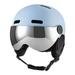 Ski Helmet Snow Helmet Lightweight with Ajustable Vents Removable Goggles Liner Ear Pads Protective Gear for Skiing Snowboarding Cycling (Light Blue S)