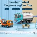 Ametoys Excavator Toy Electric Remote Control Construction Vehicle with Lights One-Key Demonstration - Perfect Boy Gift