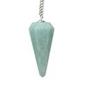 Amazonite Crystal Pendulum for Divination - Dowsing Pendulum Necklace with Chain and Crystal Ball for Reiki Healing and Crystal Grid Meditation