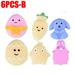 6PCS-B Mochi Squishy Toy Pre-Filled Easter Eggs Stress Reliever for Easter Party Favors Supplies Basket Filler Classroom Prize for Kids Adults