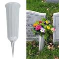 AURORA TRADE Plastic Cemetery Vases Flower Holder for Cemetery Decorations for Grave In Ground Cemetery Vase with Stake Memorial Floral Vase Flower Vase Cone for Grave Lawn Memorial 1PCS