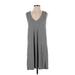 Madewell Casual Dress - Mini V-Neck Sleeveless: Gray Dresses - Women's Size Small