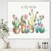 DESIGN ART Designart Desert Botanical Bloom III Cabin & Lodge Gallery-wrapped Canvas - Multi-color 40 in. wide x 30 in. high