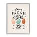 Stupell Industries Farm Fresh Eggs Sign Graphic Art Gray Framed Art Print Wall Art Design by Loni Harris