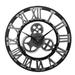 NUOLUX Industrial Gear Wall Clock Decorative Wall Clock Industrial Style Wall Clock (40cm Silver Shipment without Battery)