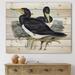 DESIGN ART Designart Vintage Australian Birds XII Traditional Print on Natural Pine Wood 35 in. wide x 25 in. high