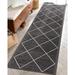 Well Woven Clover Diamond Lattice Flatweave 2 7 x 9 10 Runner Rug Grey