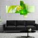 DESIGN ART Designart Bright Green Fractal Abstract Canvas Wall Art 60 in. wide x 32 in. high - 5 panels