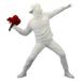 Resin Flower Thrower Statues war Theme Sculptures Home Decoration Accessories Modern Ornaments Figurine Collection - White