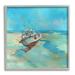 Stupell Low Tide Boat Beach Shore Landscape Painting Gray Framed Art Print Wall Art