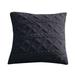 Njshnmn Plush Textured Diamond Stripe Square Throw Pillow Covers Boho 20 X 20 Navy Blue