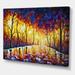 DESIGN ART Designart Romantic Sunset Through Trees In Park I Traditional Canvas Wall Art Print 32 In. wide X 24 In. high