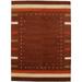 Rusty Red Tribal Striped 8X11 Indo-Gabbeh Oriental Rug