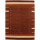 Rusty Red Tribal Striped 8X11 Indo-Gabbeh Oriental Rug