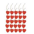 20PCS 4CM Valentine Day Wooden Pendants Creative DIY Wood Pendants Romantic Wooden Heart-shaped Pendants Pure Color Heart Shape Pendants Delicate Wooden Crafts for Home Store Red