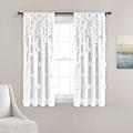 Window Curtain Sheer Ruffled Textured Bow Window Panel For Living Dining Room Bedroom (Single) 54 W X 63 L White