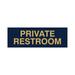 Basic Private Restroom Door / Wall Sign - Navy Blue / Gold - Large