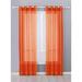 2 Piece Sheer Voile Grommet Top Window Curtain Panel Drapes (54 X 108 Orange)