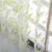 iOPQO Curtain Flower Sheer Curtain Tulle Window Treatment Voile Drape Valance 1 Panel Fabric leaf pastel flower curtain green Green