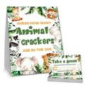 Safari Baby Shower Games Safari Guess How Many Animal Crackers Game Safari Baby Shower Decorations Favors Jungle Baby Shower Guessing Games 1 Standing Sign & 50 Cards (a02)