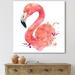 DESIGN ART Designart Portrait of Pink Flamingo I Farmhouse Canvas Wall Art Print 30 in. wide x 30 in. high