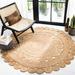 Natural Fiber Round Collection 7 Round Natural NFB308A Handmade Boho Country Charm Jute Area Rug