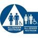 ADA All Gender Restroom Sign Bundle Door and Wall Sign with Braille