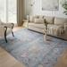 Alexander Home Ellie Shabby Chic Botanical Printed Area Rug 9 -6 x 14 - Denim / Terracota