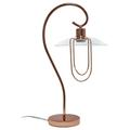 Mod Lighting and Decor 22.25 Rose Gold Scroll Table Lamp with Clear Glass Shade