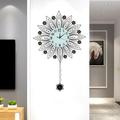 Miumaeov Metal Flower Wall Clock Fashionable European Style Home Decoration Clock Black Wrought Iron Mute Wall Clock for Living Room Dining Room Office Corridor Hotel