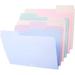 Mr. Pen- Poly File Folders 1/3 Cut Tab 6 Pack Pastel Colors Letter Size Colored File Folders Letter File Folders