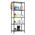 5-Tier Storage Rack Black Storage Racks and Shelving Adjustable 5-Shelf Shelving Storage Unit Metal Organizer Wire Rack for Household Hotel Restaurant (21.25 Lx 11.42 W x 59.06 H)