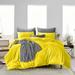 Twin/Twin XL Size Microfiber Duvet Cover Solid Ultra Soft & Breathable 3 Piece Luxury Soft Wrinkle Free Cooling Sheet (1 Duvet Cover with 2 Pillowcases Yellow)