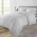 Twin/Twin XL Size Microfiber Duvet Cover Trimmed Ruffle Ultra Soft & Breathable 3 Piece Luxury Soft Wrinkle Free Cooling Sheet (1 Duvet Cover with 2 Pillowcases Light Grey)