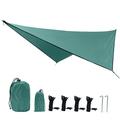 Waterproof Portable Tarp Multifunctional Outdoor Camping Traveling Awning 360*290cm dark green