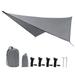 Hammock Tarp Hammock Tent - Rain Tarp for Camping Hammock - Camping Gear Must Haves w/Easy Set Up Including Tent Stakes and Carry Bag 360*290cm gray