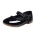 Cathalem Shoes Girls Little Kid Female Girls Shoe Wedges Leather Shoes Single Shoes Children Dance Shoes Girls Performance Shoes Big Girls Shoes Black 12.5