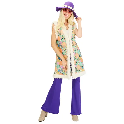 Kostüm Hippie für Damen, violett-color