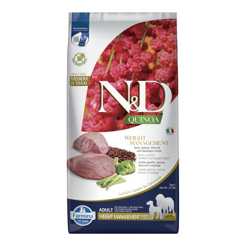 7kg N&D Quinoa Weight Management Lamm Farmina Hundefutter trocken