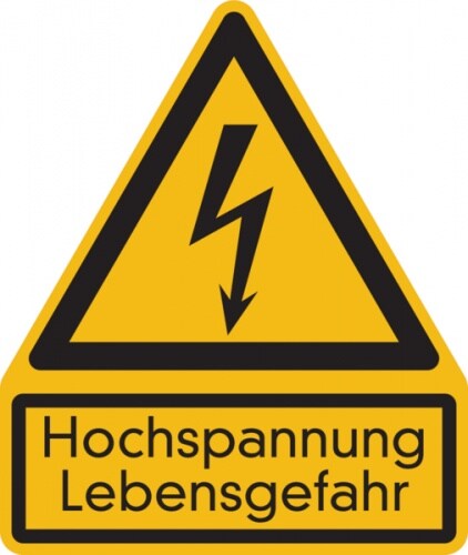 Warnschild, Kombischild, Hochspannung - 200x237 mm Folie selbstklebend Image