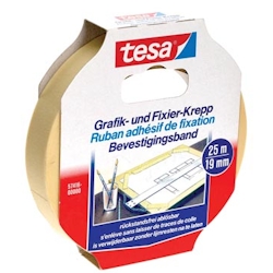 tesa Grafik- und Fixierkrepp, rückstandsfrei ablösbar, 25m x 19mm / 96 Rollen Image
