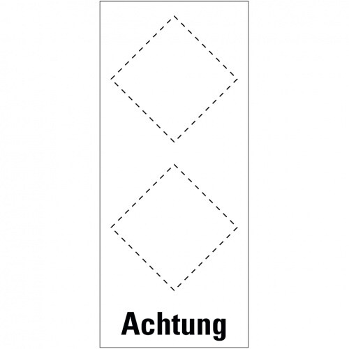 Aufkleber I Grundetikett Achtung, für 2 GHS-Piktogramme, Folie, selbstklebend, 55x115mm Image