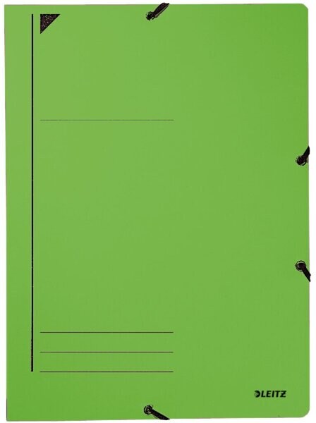 LEITZ Eckspann-Mappe A4, grün, Beschriftungslinien, Fassungsvermögen: 250 Blatt, Karton: 430g Image