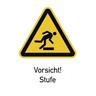 Vorsicht! Stufe ISO 7010, Kombischild, Folie, 131x185 mm