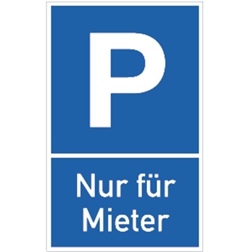 Schild Parkplatzschild - Nur für Mieter, Alu, 250x400 mm Image