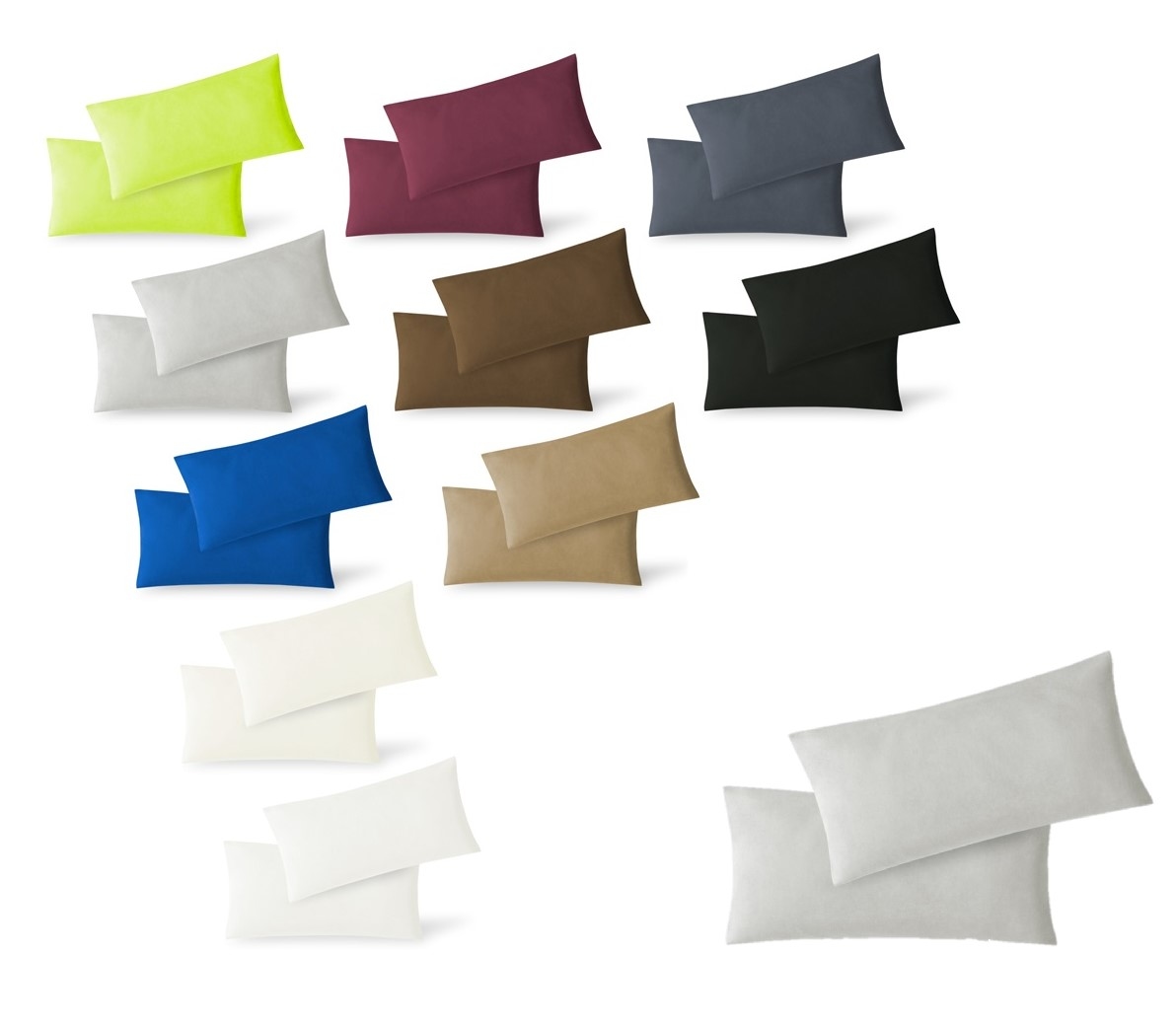 EXKLUSIV HEIMTEXTIL Kissenhülle Kissenbezug Doppelpack mit Reißverschluss hochwertige Jersey Qualität Silber 40 x 80 cm Image